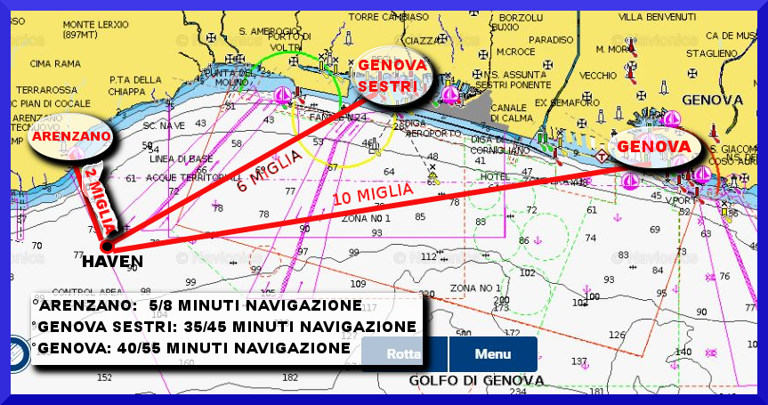 mappa relitto haven distanze